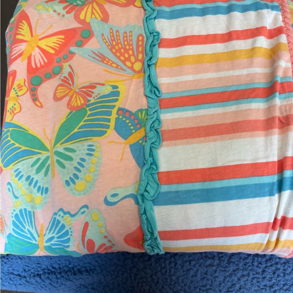 Matilda Jane Colorful Butterfly and Stripe Blanket
